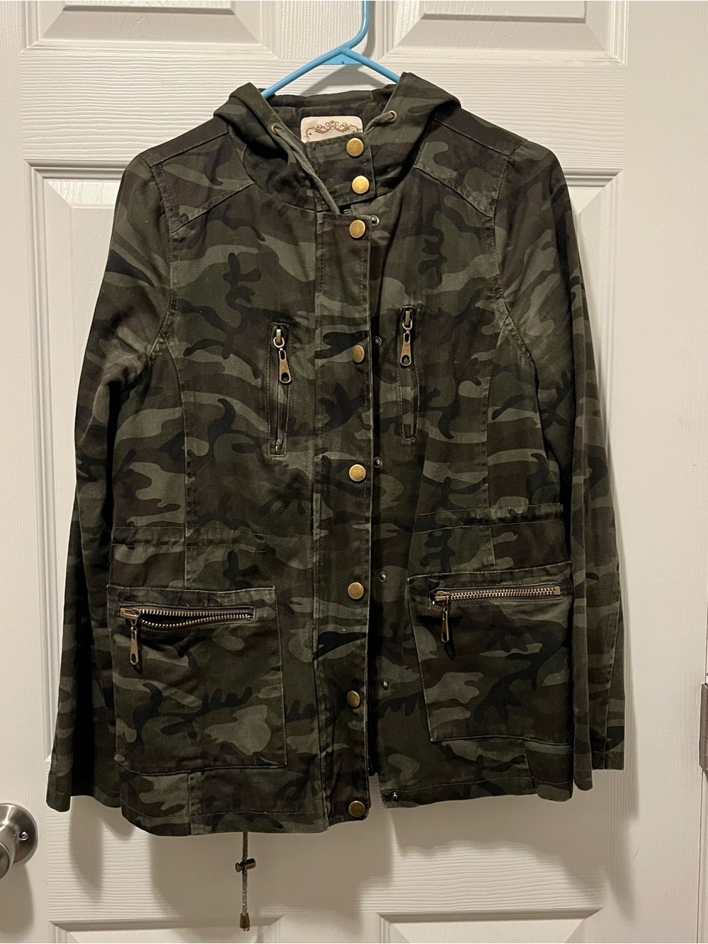 Zenana Outfitters Camouflage Jacket - Olive Green